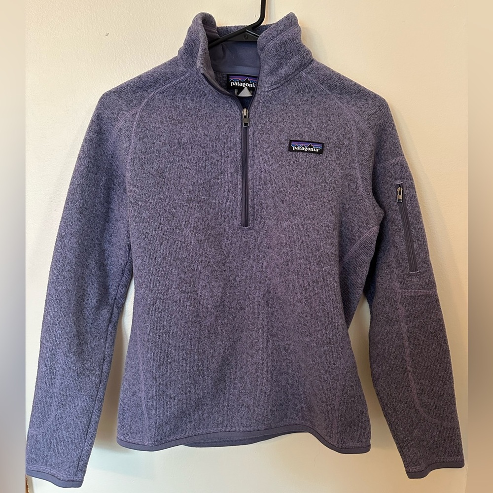 PATAGONIA Heather Purple Quarter Zip Sweater Fleece Jacket. Size S